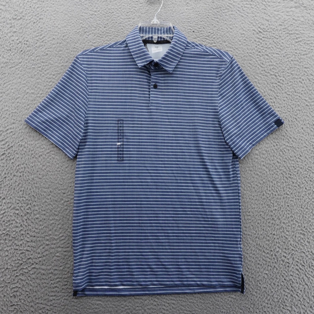 VRST Slub‎ Stripe Mesh Polo Shirt Size Small Blue Mens Golf Wicking Stretch NWT